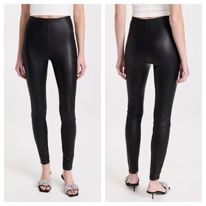 Good American Good Waist Faux Leather Pull On Leggings Black Size 4
